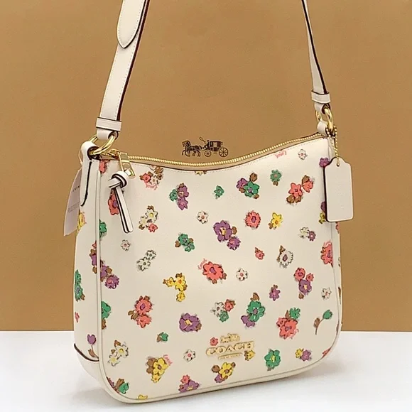COACH Ellie File Bag With Spaced Floral Field Print CHALK Multi color